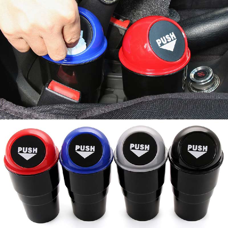 Multicolour Car Trash Bin, Garbage Storage Glass Dust Bin (With Lid, Without Outer Packaging, Universal Size, Fits in All Cars)