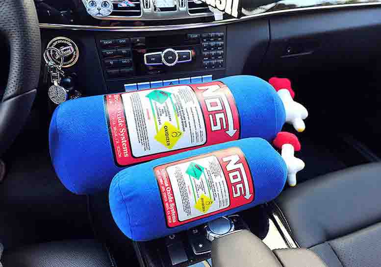 N0S Nitrogen Bottle Car Seat Headrest / Neck Rest Cushion Pillow Pad.