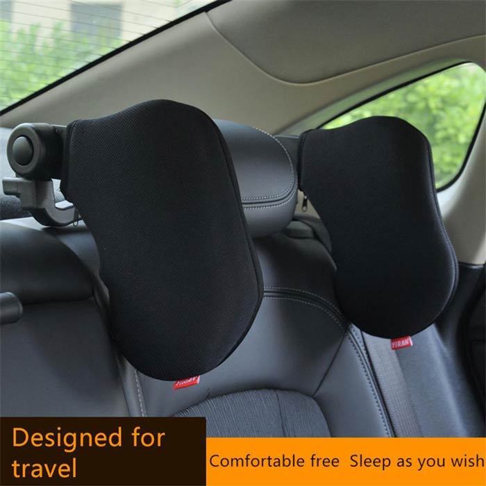 1pc BEIGE Car Seat Headrest Pad Memory Foam Pillow Head Neck Rest Support Cushion
