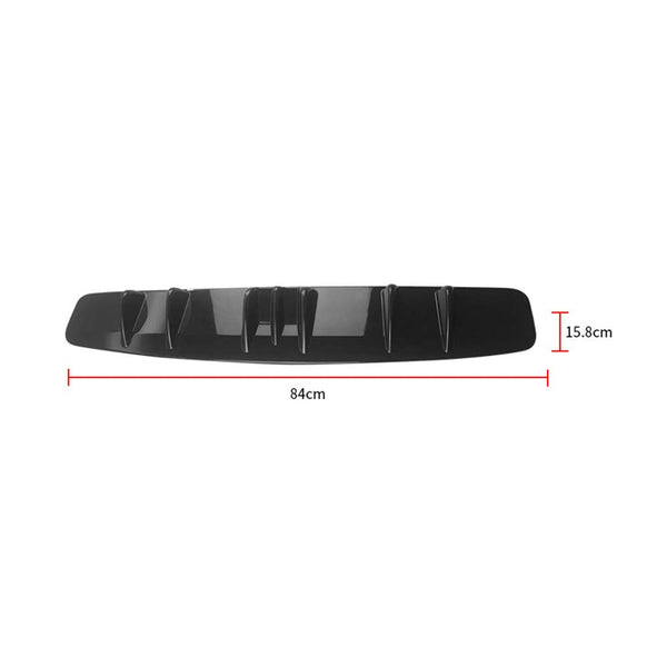 New 7Fin Universal Lower Rear Body Bumper Lip Diffuser Shark Fin Spoiler Gloss Black