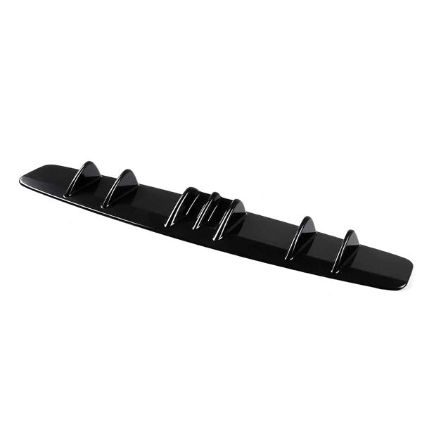 New 7Fin Universal Lower Rear Body Bumper Lip Diffuser Shark Fin Spoiler Gloss Black