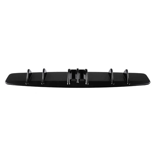 New 7Fin Universal Lower Rear Body Bumper Lip Diffuser Shark Fin Spoiler Gloss Black