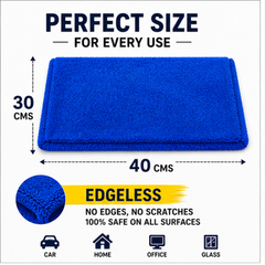 1pc Edgeless 30x40cm 600 GSM High Absorbency Microfiber Cleaning Cloth
