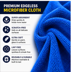 1pc Edgeless 30x40cm 600 GSM High Absorbency Microfiber Cleaning Cloth