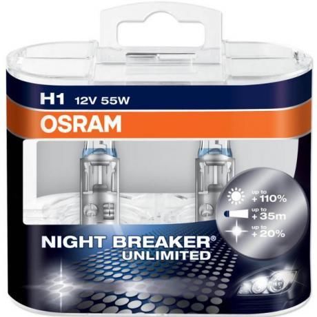 H1 Osram Night Breaker Unlimited Headlight Bulbs 12V 55W (1Set)