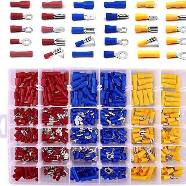 480pcs Insulated Crimp Terminal Set, Cold Crimp Terminal, Wire Connector Tool Combination, Solderless Crimp Terminals Connectors