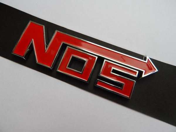 Red N0S Nitrous Oxide Sporty 3D Badge Logo Sticker Tuning Emblem for Car