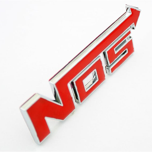 Red N0S Nitrous Oxide Sporty 3D Badge Logo Sticker Tuning Emblem for Car