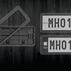 2pcs Car Number ABS Plastic Plate Frame Holder Front And Back (Black)