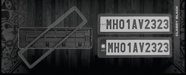 2pcs Car Number ABS Plastic Plate Frame Holder Front And Back (Black)