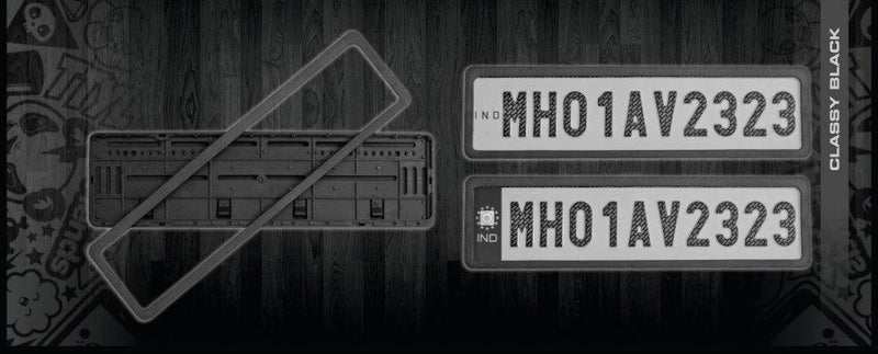 2pcs Car Number ABS Plastic Plate Frame Holder Front And Back (Black)