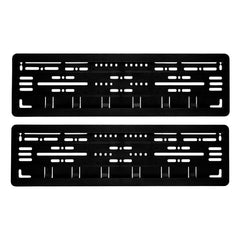 2pcs Car Number ABS Plastic Plate Frame Holder Front And Back (Black)
