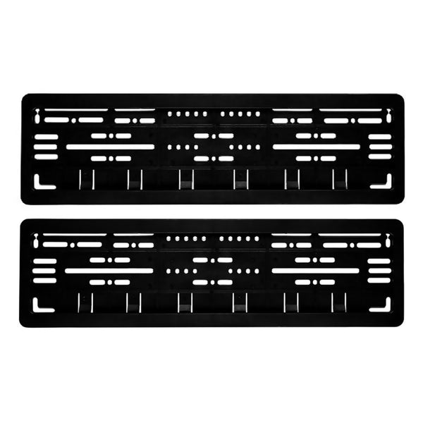 2pcs Car Number ABS Plastic Plate Frame Holder Front And Back (Black)