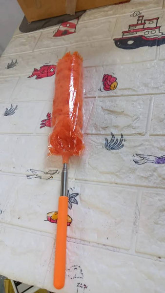 ORANGE COLOR ADJUSTABLE WASHABLE LONG HANDLE, MICROFIBER DUSTER FOR CLEANING CAR OFFICE AIR CONDITION