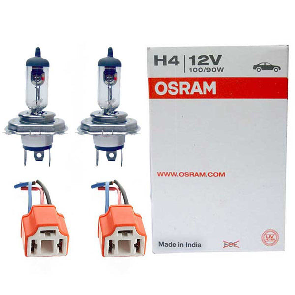 Combo Offer 2pcs OSRAM H4 12V 100/90W P43t Halogen Headlight lamp Bulb With Ceramic Female Holder