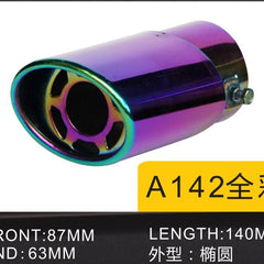 Oval Jali Straight Chamilion Color Universal Stainless Steel Exhaust Tip Pipe Car Rear Exhaust Muffler Modification