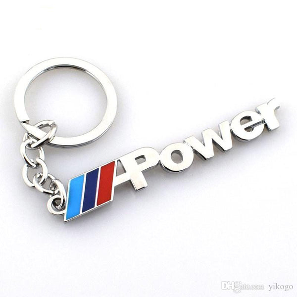 POWER 3D Logo Emblem Metal Keychain For Bikes And Cars