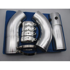 Universal Car Turbo Air Intake Pipe Kit 3 Inch (76mm) Aluminum Pipe with Silicone Hose & Clamps (5 Piece Set)