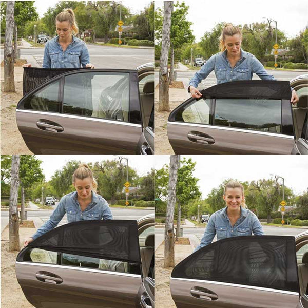 2pcs Rear Universal Car Shadesox Window Sun Shade Breathable Mesh Side Window Shade Sunshade UV Protection Curtains Fit for Most(95%) of Cars Cover Full Windows