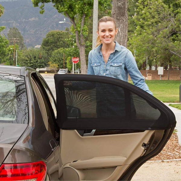 2pcs Rear Universal Car Shadesox Window Sun Shade Breathable Mesh Side Window Shade Sunshade UV Protection Curtains Fit for Most(95%) of Cars Cover Full Windows