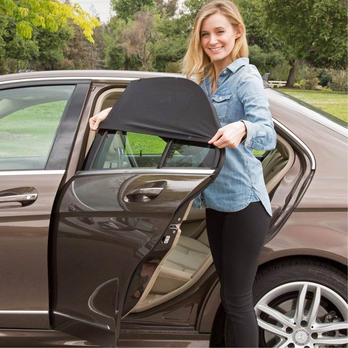 2pcs Rear Universal Car Shadesox Window Sun Shade Breathable Mesh Side Window Shade Sunshade UV Protection Curtains Fit for Most(95%) of Cars Cover Full Windows
