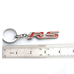 Red 3D RS Logo Emblem Metal Keychain For Bikes And Cars