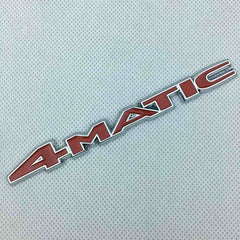 Red 4MATIC Chrome Metal Rear Trunk Letters Badge Emblem Sticker For Cars