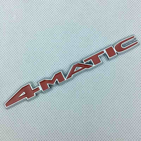 Red 4MATIC Chrome Metal Rear Trunk Letters Badge Emblem Sticker For Cars