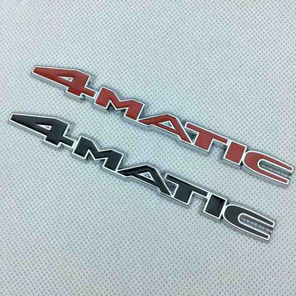 Red 4MATIC Chrome Metal Rear Trunk Letters Badge Emblem Sticker For Cars