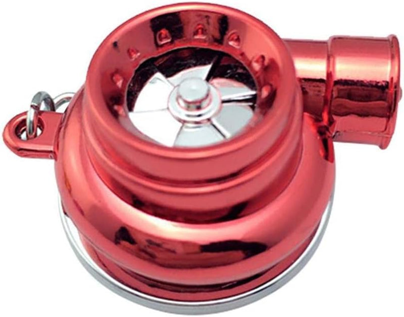 Mini LED Turbo Turbocharger Keychain Spinning Turbine Key Chain Ring Pendant Whistle Sound Keyfob Keyring Car Interior Accessory