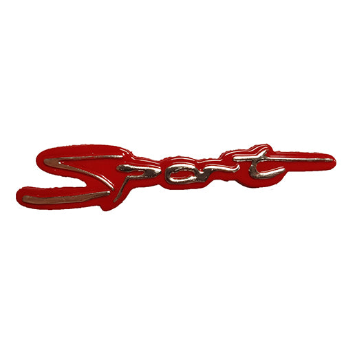 Red Silver Cursive Style Sport Sticker 3D Logo Universal Auto Car ABS Emblem Badge Race Decal