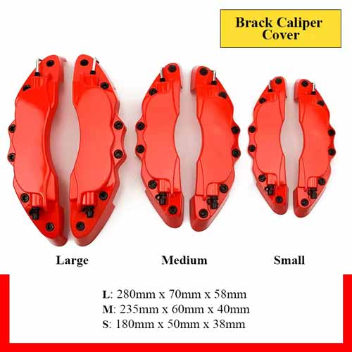 Red Style Disc Brake Caliper Covers Kit Universal