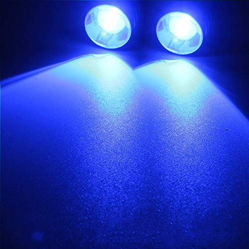 1 Pair 12v Waterproof Led Strobe Lights Flash Warning Brake Light Lamp Compatible for All Motorbikes and Cars (Red and Blue)