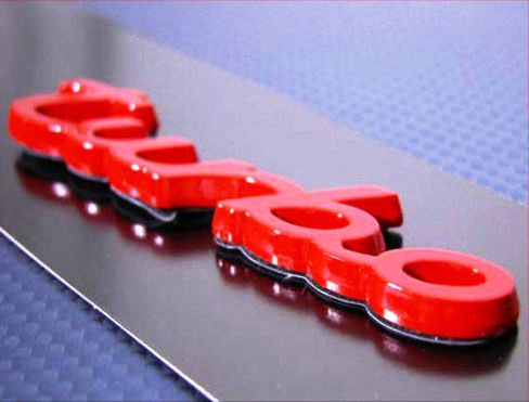 Universal Car Turbo Logo Red Tuning Emblem