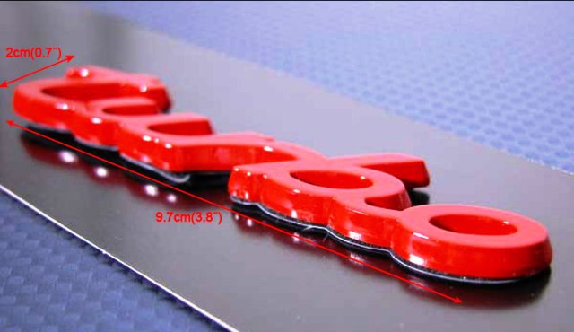 Universal Car Turbo Logo Red Tuning Emblem