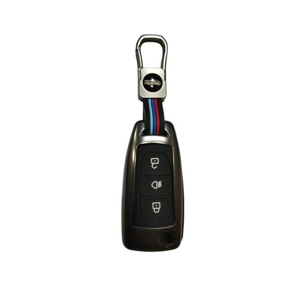 3 Button Metal Flip Key Cover For Tata Curvv, Nexon, Harrier, Altroz, Punch, Safari, Tigor, Tiago, Zest, Bolt