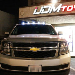 5x Smoke Lens White LED Cab Roof Marker Running Lights For Pickup SUV 4x4
