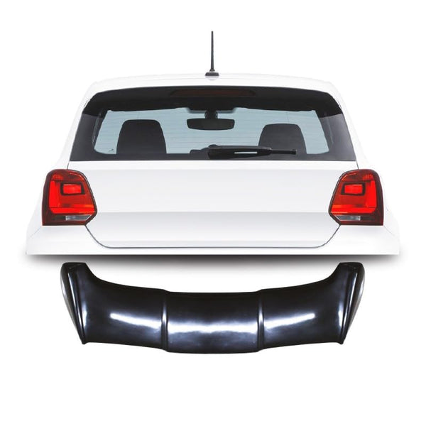 Roof Wing Rear Spoiler Compatible with Volkswagen Polo 2010-2023 Roof Wing Rear Spoiler Batman Style Ar-vw-027 Glossy Black