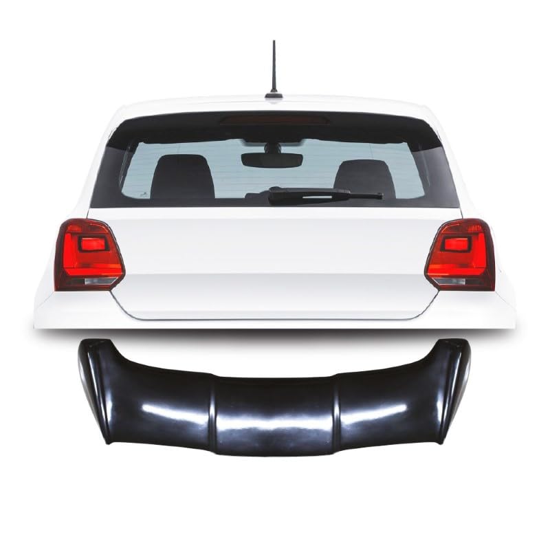 Roof Wing Rear Spoiler Compatible with Volkswagen Polo 2010-2023 Roof Wing Rear Spoiler Batman Style Ar-vw-027 Glossy Black