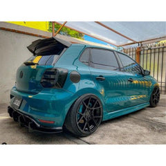 Roof Wing Rear Spoiler Compatible with Volkswagen Polo 2010-2023 Roof Wing Rear Spoiler Batman Style Ar-vw-027 Glossy Black