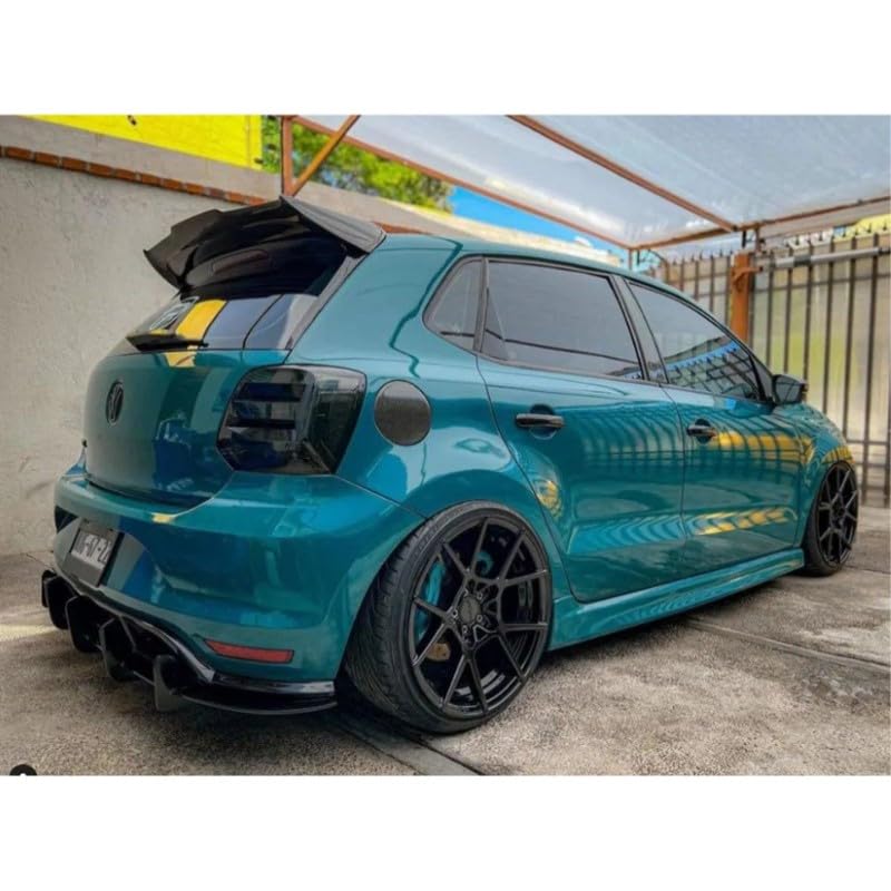 Roof Wing Rear Spoiler Compatible with Volkswagen Polo 2010-2023 Roof Wing Rear Spoiler Batman Style Ar-vw-027 Glossy Black