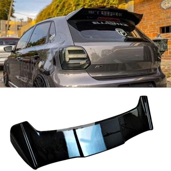 Roof Wing Rear Spoiler Compatible with Volkswagen Polo 2010-2023 Roof Wing Rear Spoiler Batman Style Ar-vw-027 Glossy Black