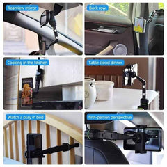 Multifunctional Car Rear View Mirror Rotatable Holder, 360 Car Mounted Hanging Clip Holder for All Universal Mobile Phones & GPS Holder