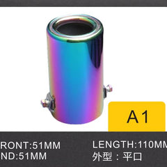 Round Straight Chamilion Color Universal Stainless Steel Exhaust Tip Pipe Car Rear Exhaust Muffler Modification