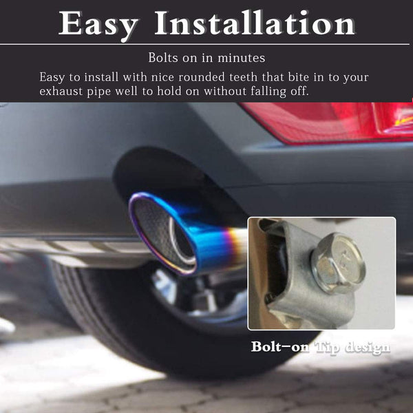 Round Straight Chamilion Color Universal Stainless Steel Exhaust Tip Pipe Car Rear Exhaust Muffler Modification