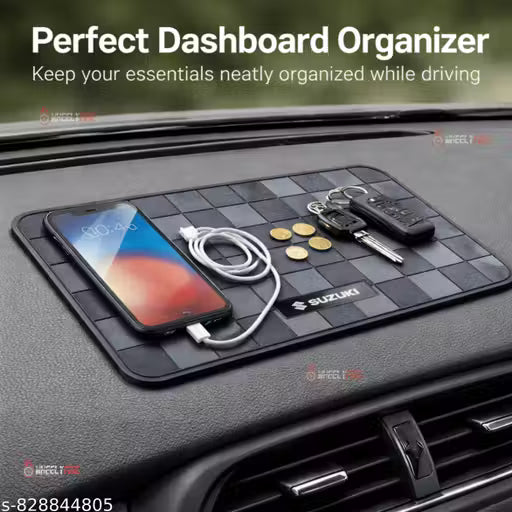 1 Pc Multicolor PVC Check Pattern Dashboard Anti-Slip Mat Universally Applicable For Various Car Models Suitable For Multiple Items