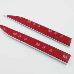 2Pcs Universal RS Logo Car Metal Alloy Body Side Fender Knife Emblem Stickers