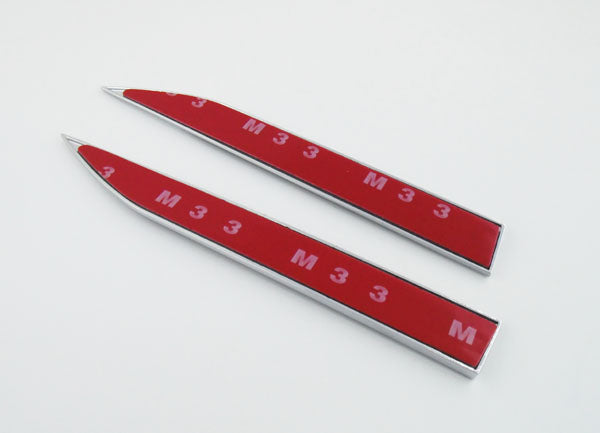 2Pcs Universal RS Logo Car Metal Alloy Body Side Fender Knife Emblem Stickers