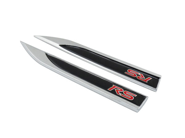 2Pcs Universal RS Logo Car Metal Alloy Body Side Fender Knife Emblem Stickers