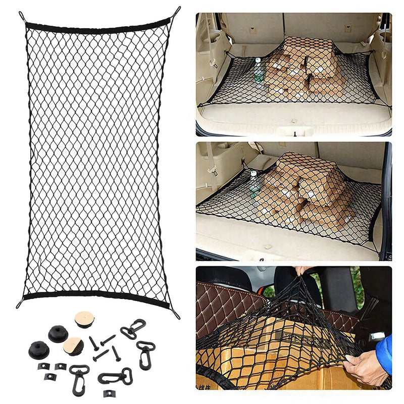 Car SUV Rear Cargo Trunk Storage Organizer Net plus mounting KIT